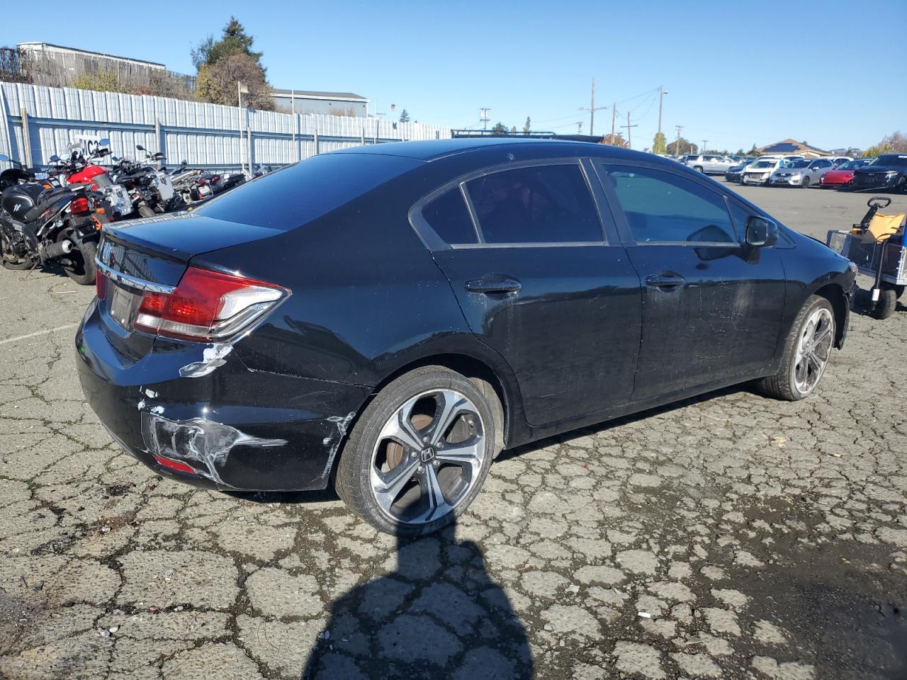 2013 Honda Civic VIN 19XFB2F58DE227842 Copart auction photo, front end / rear end damage thumbnail 3
