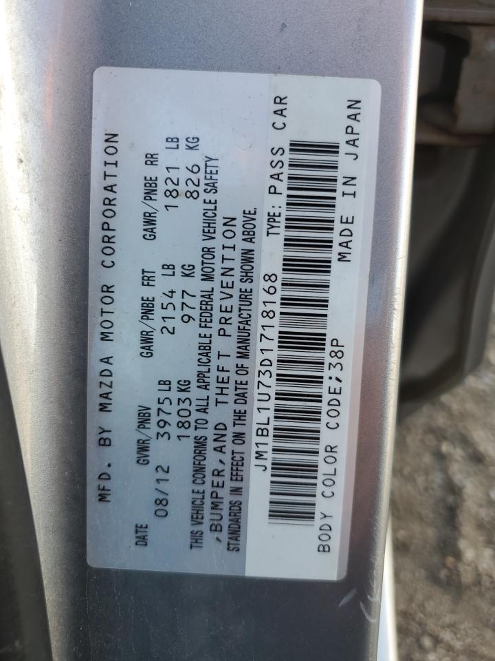 2013 Mazda 3 VIN JM1BL1U73D1718168 Copart auction photo, rear end damage thumbnail 12