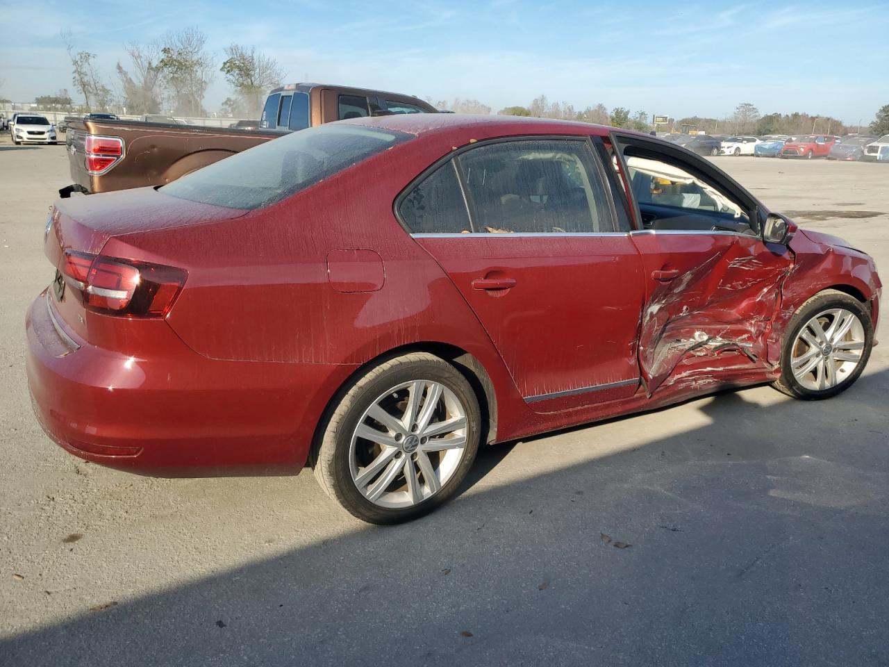 2017 Volkswagen Jetta VIN 3VWL17AJ3HM293246 Copart auction photo, side / front end damage thumbnail 3