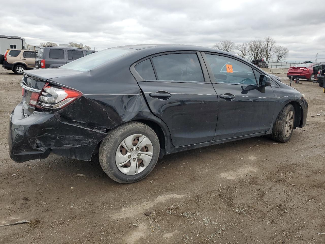 2013 Honda Civic VIN 2HGFB2F50DH301616 Copart auction photo, all over damage thumbnail 3