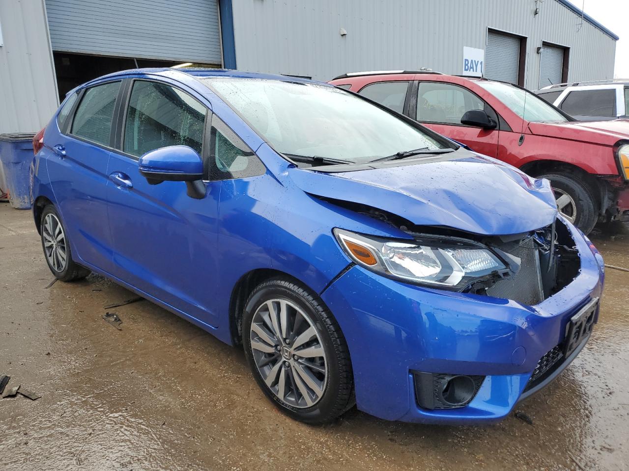 2015 Honda Fit VIN 3HGGK5H84FM720747 Copart auction photo, front end / side damage thumbnail 4