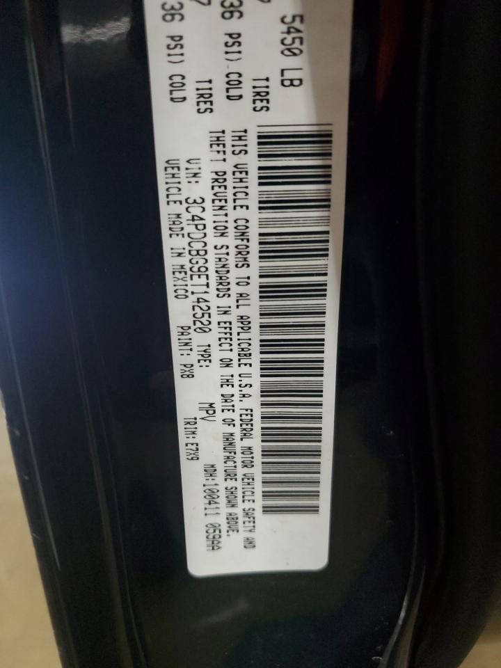 2014 Dodge Journey VIN 3C4PDCBG9ET142520 Copart auction photo, front end / minor dent/scratches damage thumbnail 14