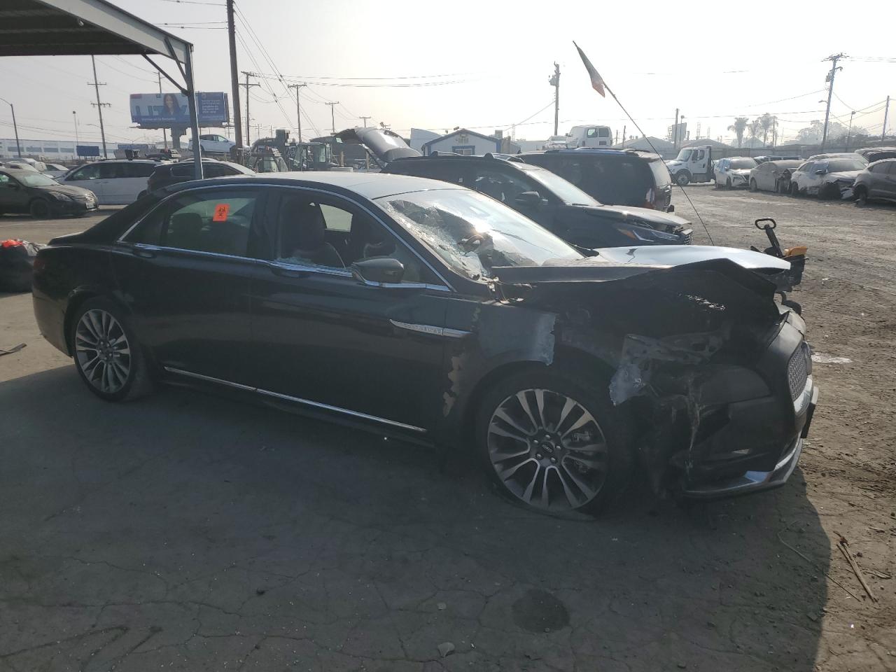 2017 Lincoln Continental VIN 1LN6L9RP8H5614648 Copart auction photo, vandalism / burn damage thumbnail 4