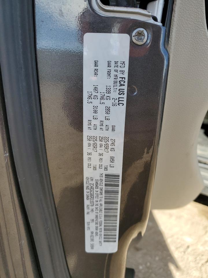 2016 Dodge Caravan VIN 2C4RDGCG8GR319370 Copart auction photo, minor dent/scratches damage thumbnail 13