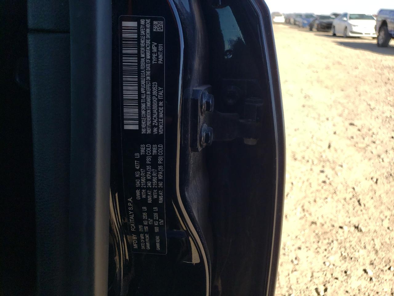 2019 Jeep Renegade VIN ZACNJABB6KPJ80523 Copart auction photo, side damage thumbnail 14