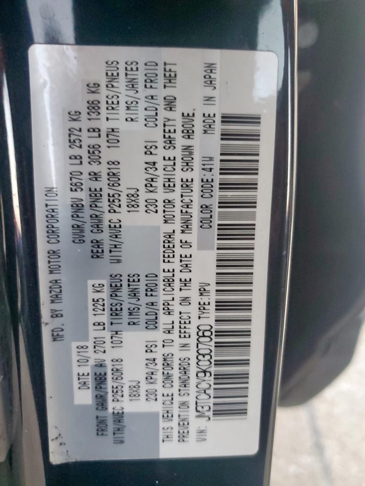 2019 Mazda CX-9 VIN JM3TCACY9K0307060 Copart auction photo, front end / side damage thumbnail 15