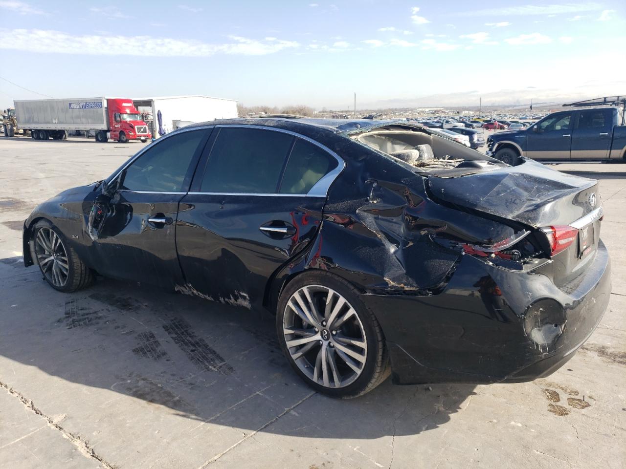 2018 Infiniti Q50 VIN JN1EV7APXJM354066 Copart auction photo, rollover damage thumbnail 2