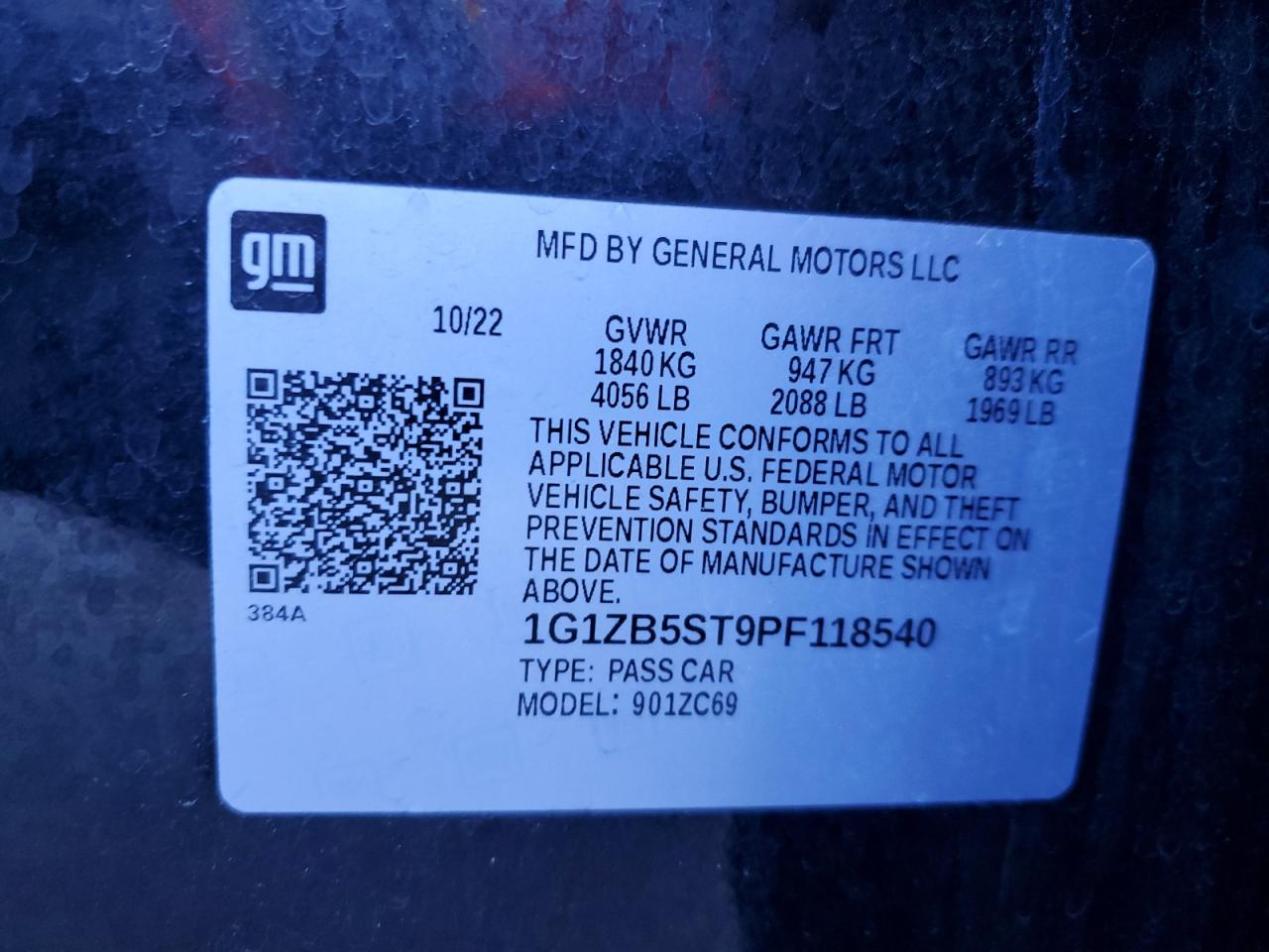2023 Chevrolet Malibu VIN 1G1ZB5ST9PF118540 Copart auction photo, side damage thumbnail 12