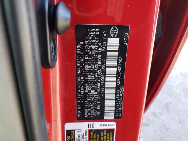 2008 Toyota Camry VIN 4T4BE46K08R039607 Copart auction photo, mechanical damage thumbnail 12