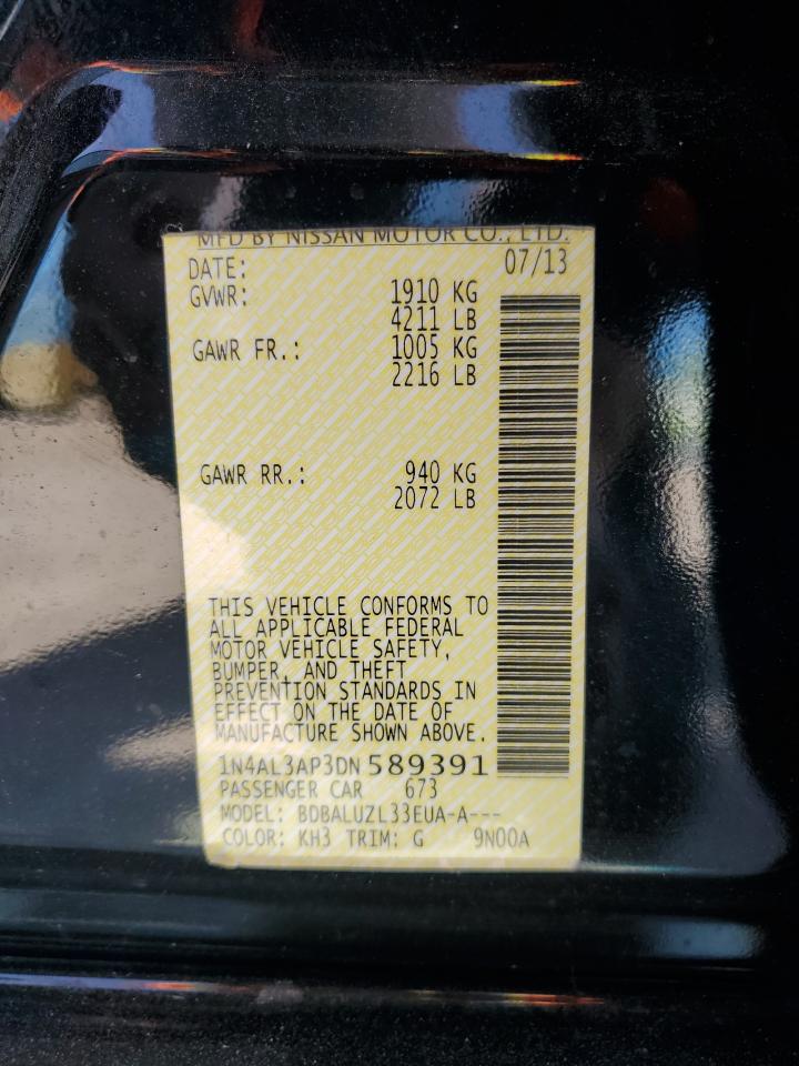 2013 Nissan Altima VIN 1N4AL3AP3DN589391 Copart auction photo, front end damage thumbnail 12