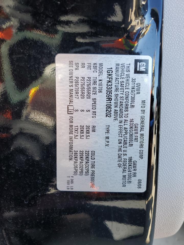 2009 GMC Yukon VIN 1GKFK33059R106202 Copart auction photo, rear end damage thumbnail 13
