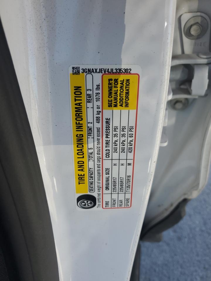 2018 Chevrolet Equinox VIN 3GNAXJEV4JL335302 Copart auction photo, rear end damage thumbnail 12