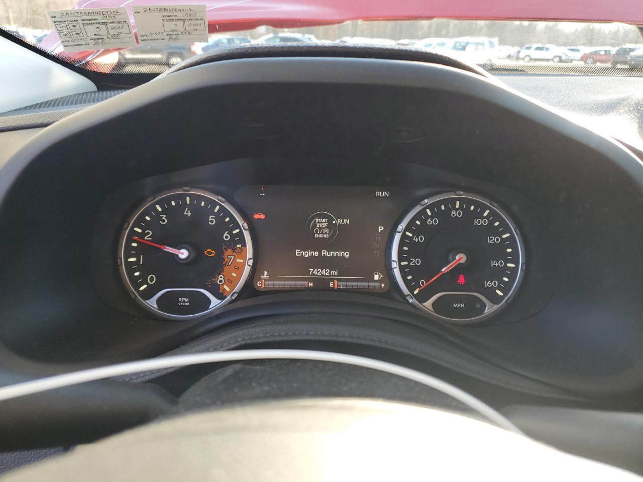 2017 Jeep Renegade VIN ZACCJBBB4HPE93112 Copart auction photo, front end damage thumbnail 9