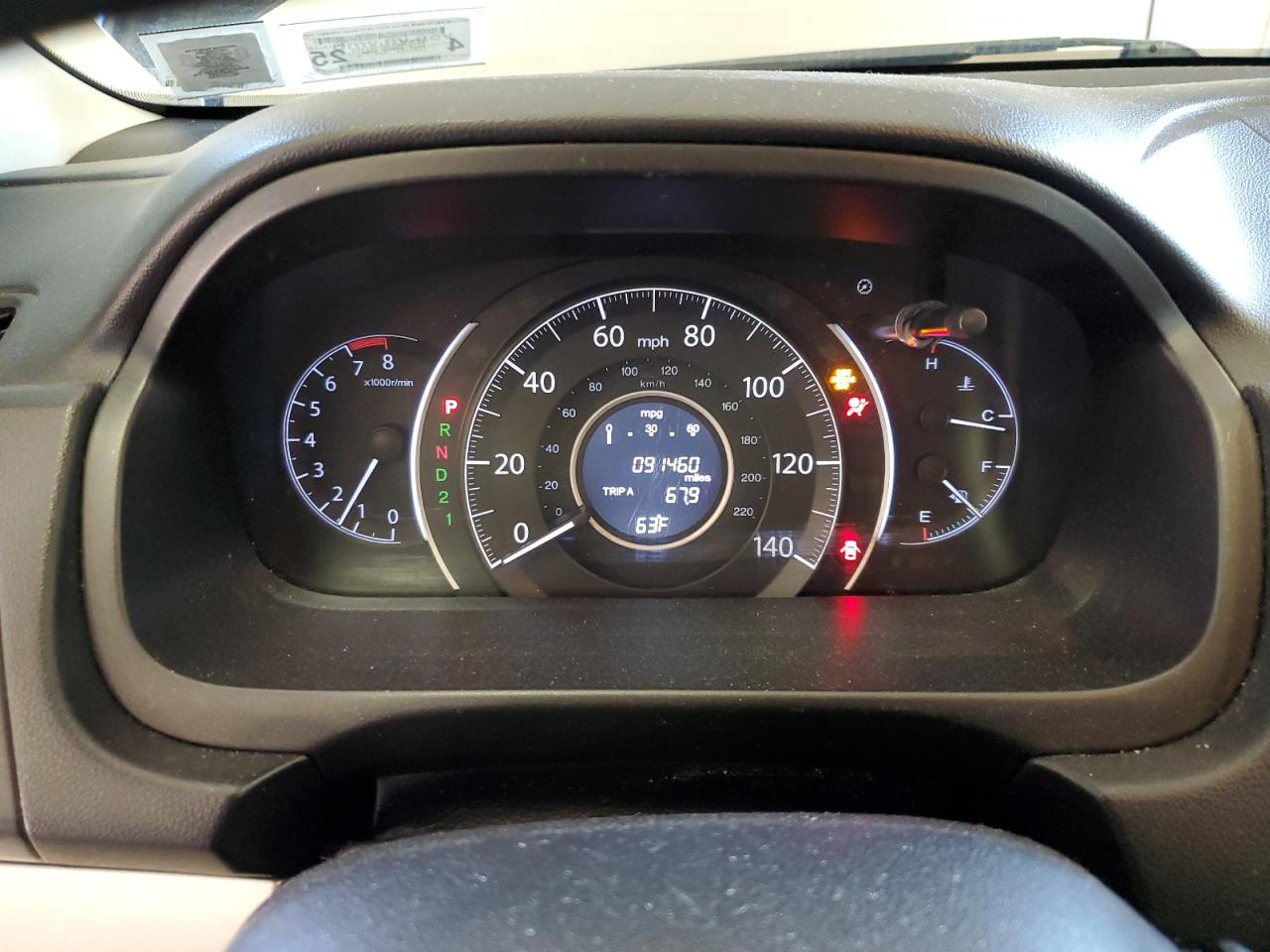 2014 Honda CR-V VIN 5J6RM4H54EL061869 Copart auction photo, front end / side damage thumbnail 9