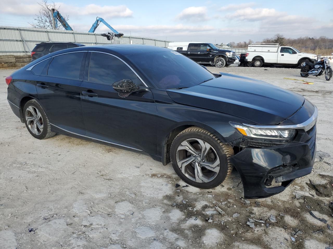 2018 Honda Accord VIN 1HGCV1F59JA085084 Copart auction photo, front end / side damage thumbnail 4