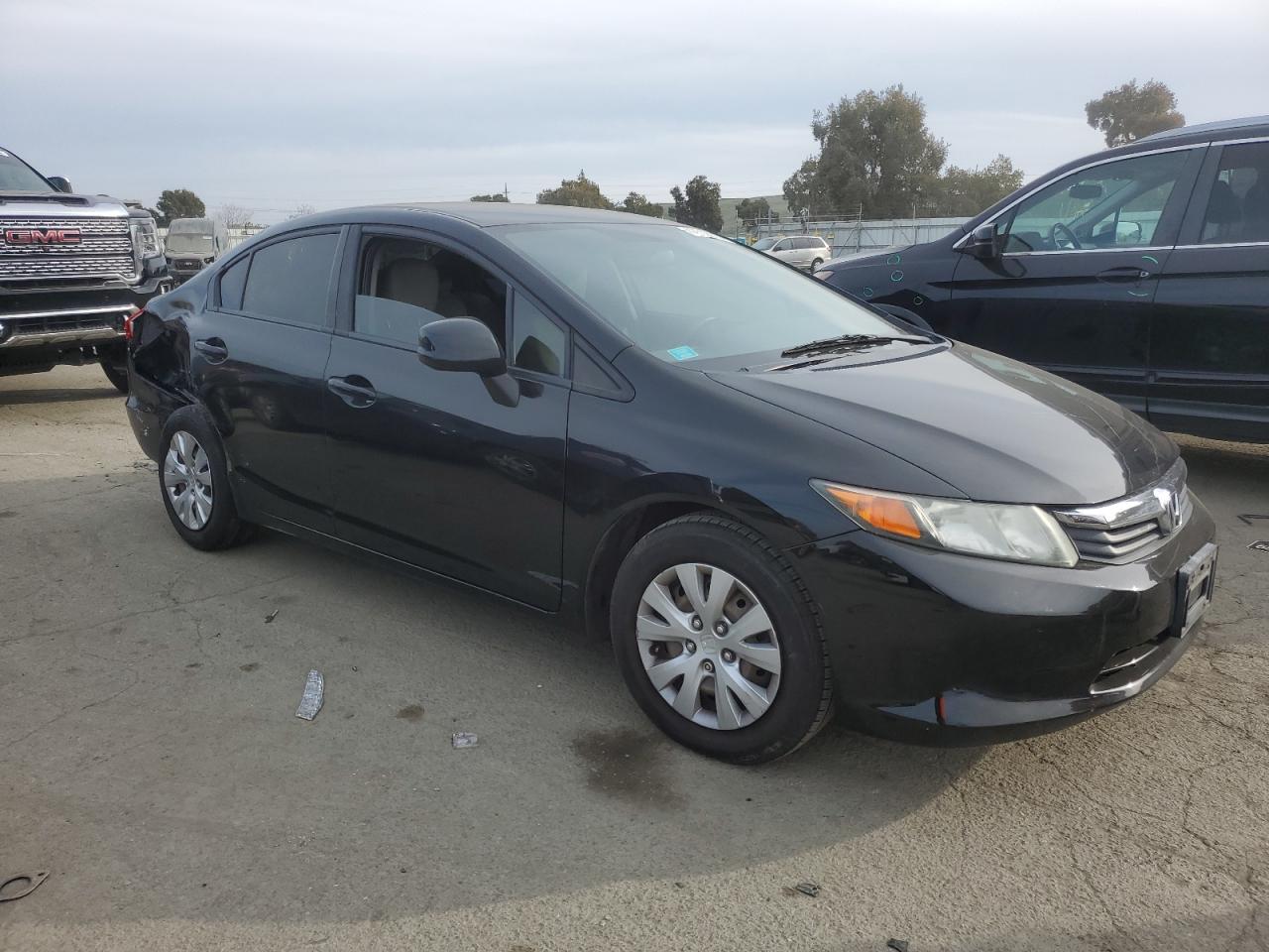 2012 Honda Civic VIN 2HGFB2F55CH587297 Copart auction photo, rear end / side damage thumbnail 4