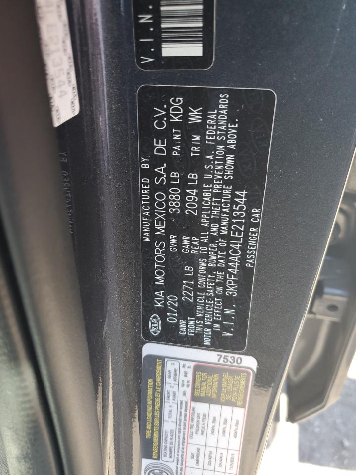 2020 KIA Forte VIN 3KPF44AC4LE213544 Copart auction photo, rear end damage thumbnail 12