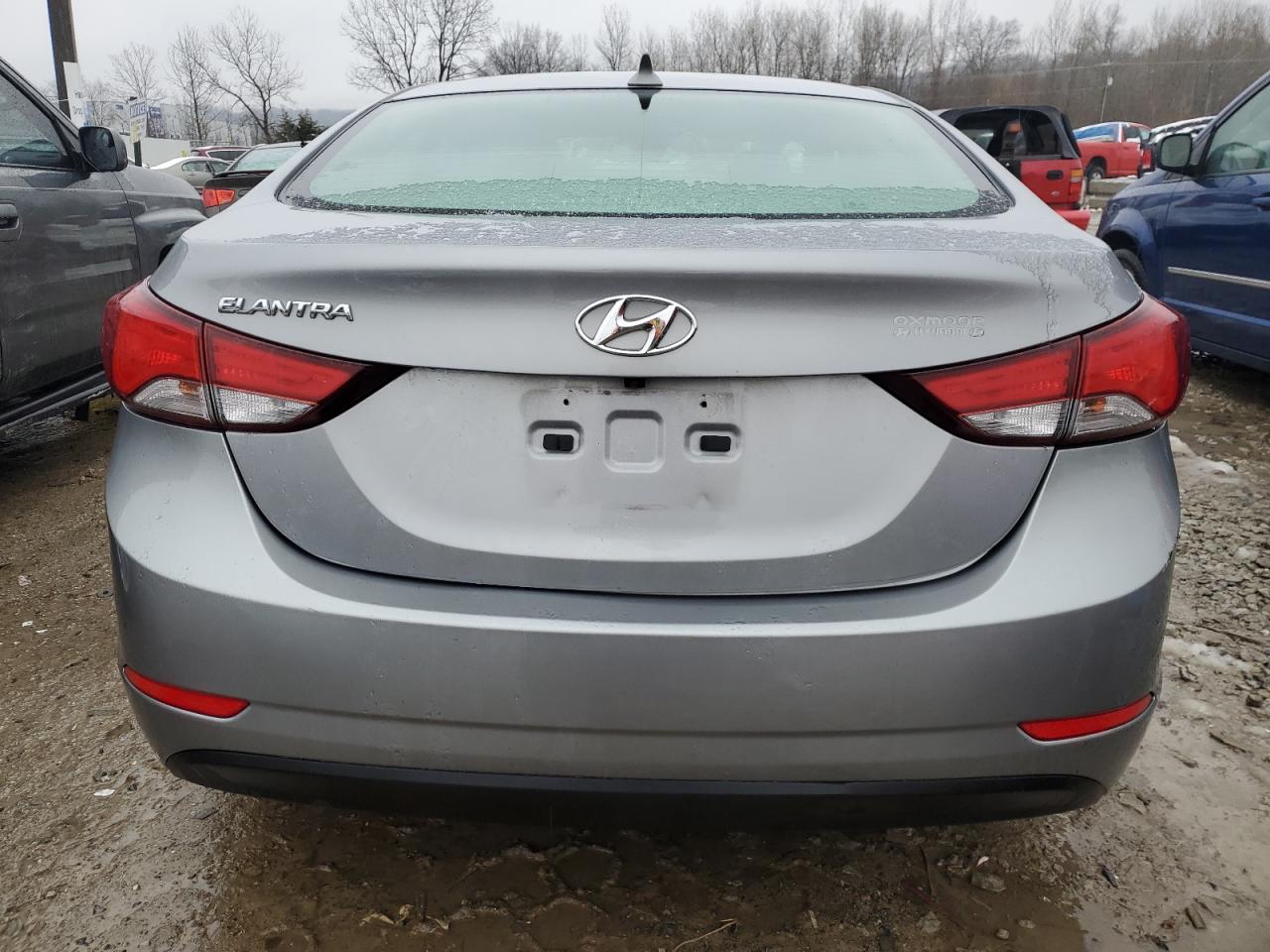 2014 Hyundai Elantra VIN KMHDH4AE0EU128312 Copart auction photo, front end / vandalism damage thumbnail 6