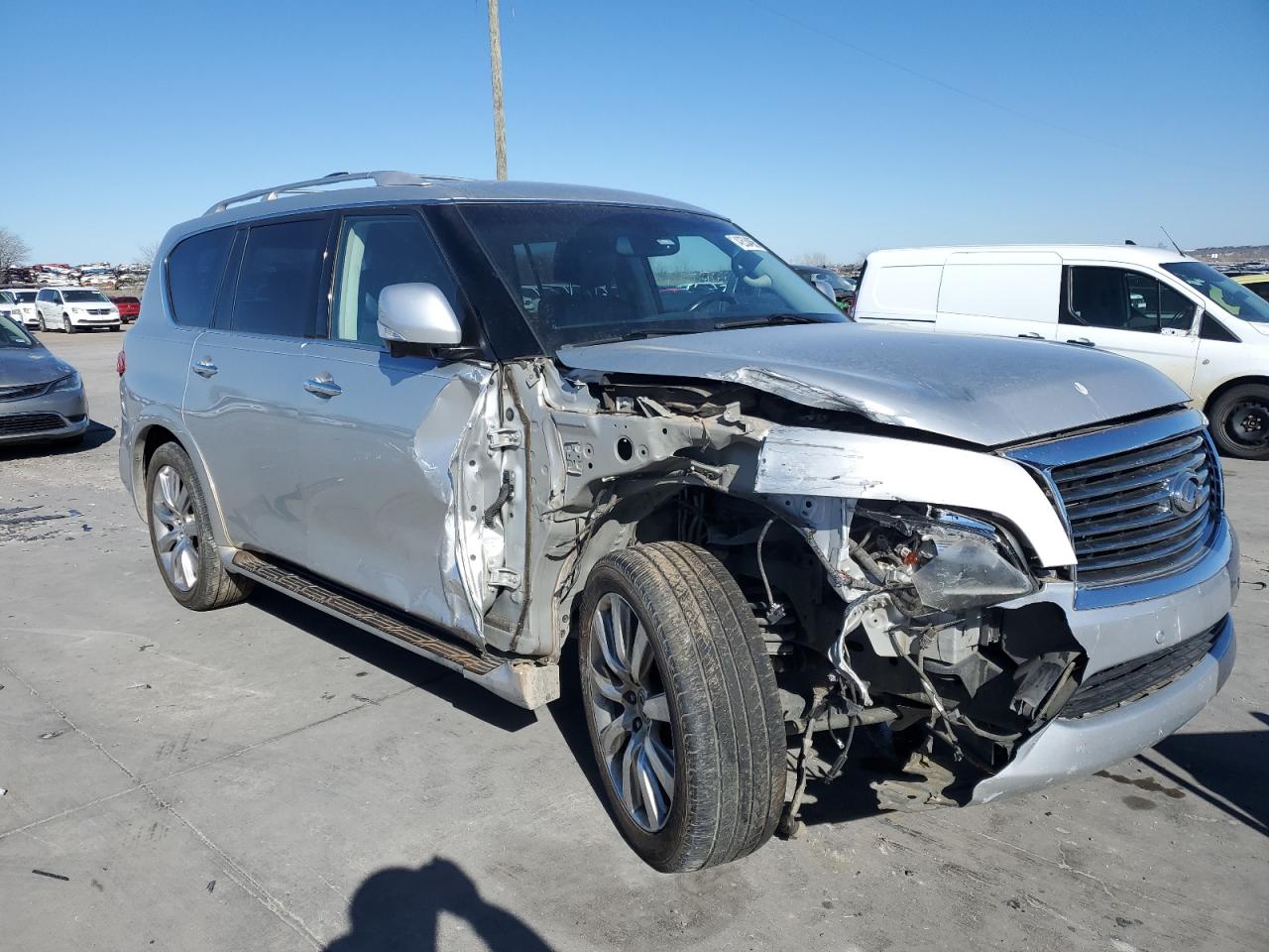 2013 Infiniti QX56 VIN JN8AZ2NC9D9350547 Copart auction photo, front end / rear end damage thumbnail 4