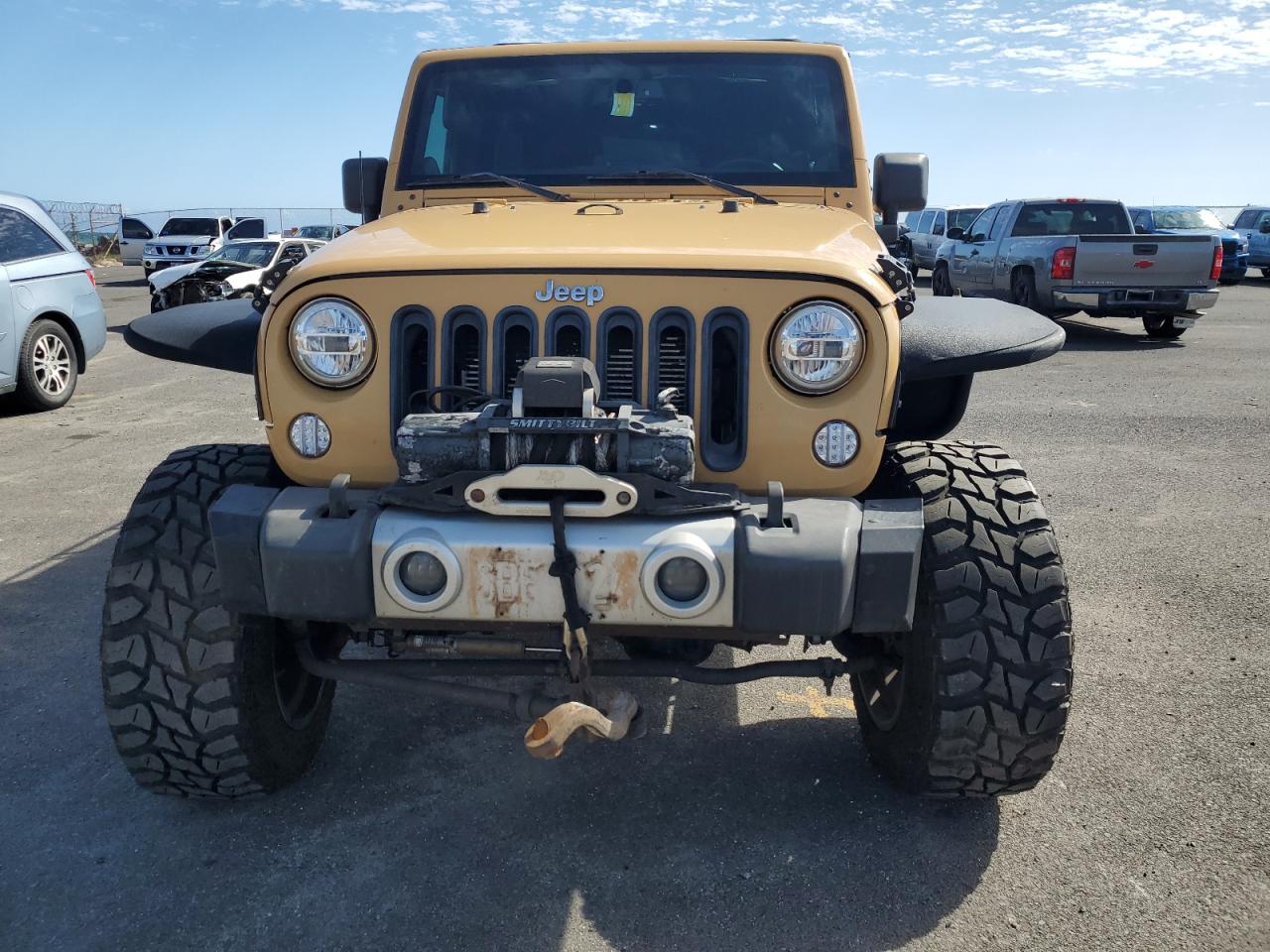 2013 Jeep Wrangler VIN 1C4BJWEG3DL616536 Copart auction photo, front end / undercarriage damage thumbnail 5