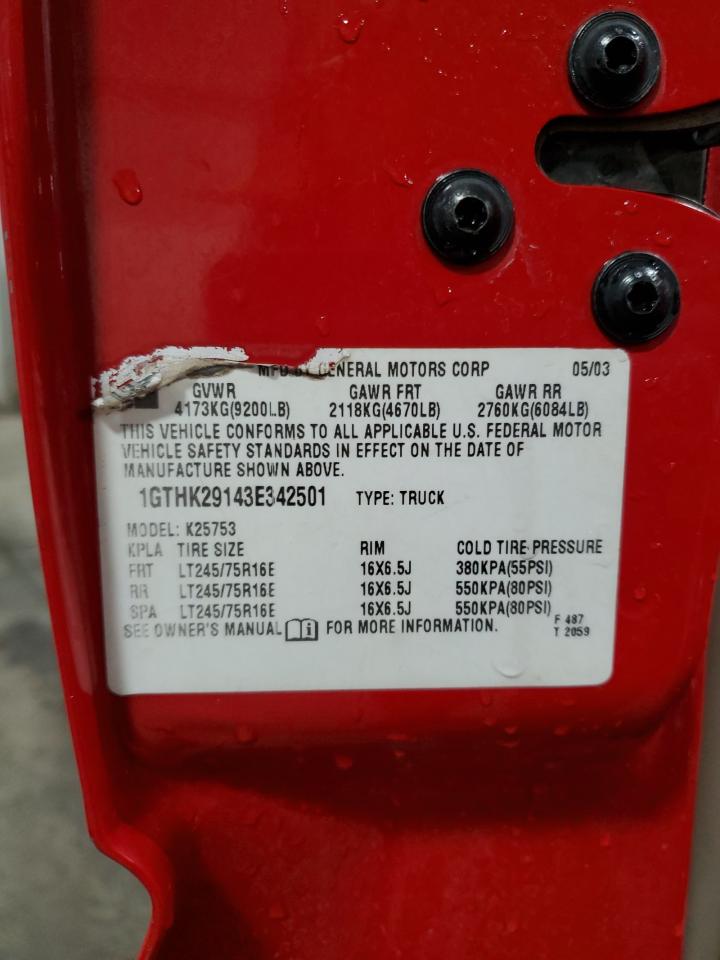 2003 GMC Sierra VIN 1GTHK29143E342501 Copart auction photo, all over damage thumbnail 13