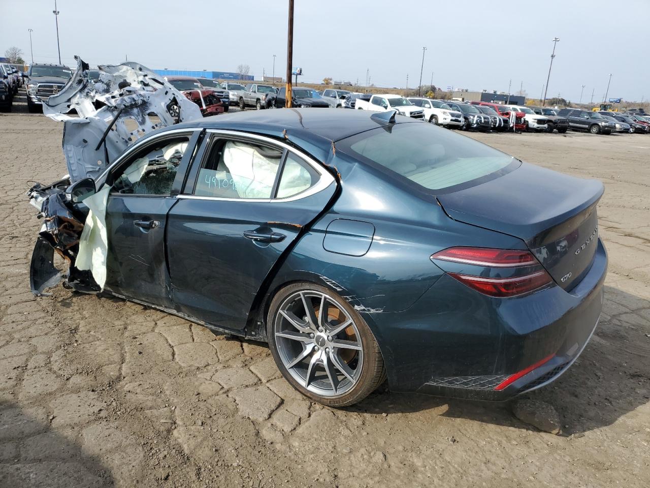 2023 Genesis G70 VIN KMTG34TA7PU122568 Copart auction photo, front end / missing/altered vin damage thumbnail 2