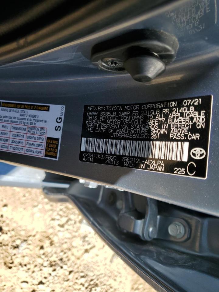 2022 Toyota Corolla VIN JTDEPMAE6NJ201261 Copart auction photo, mechanical / minor dent/scratches damage thumbnail 13