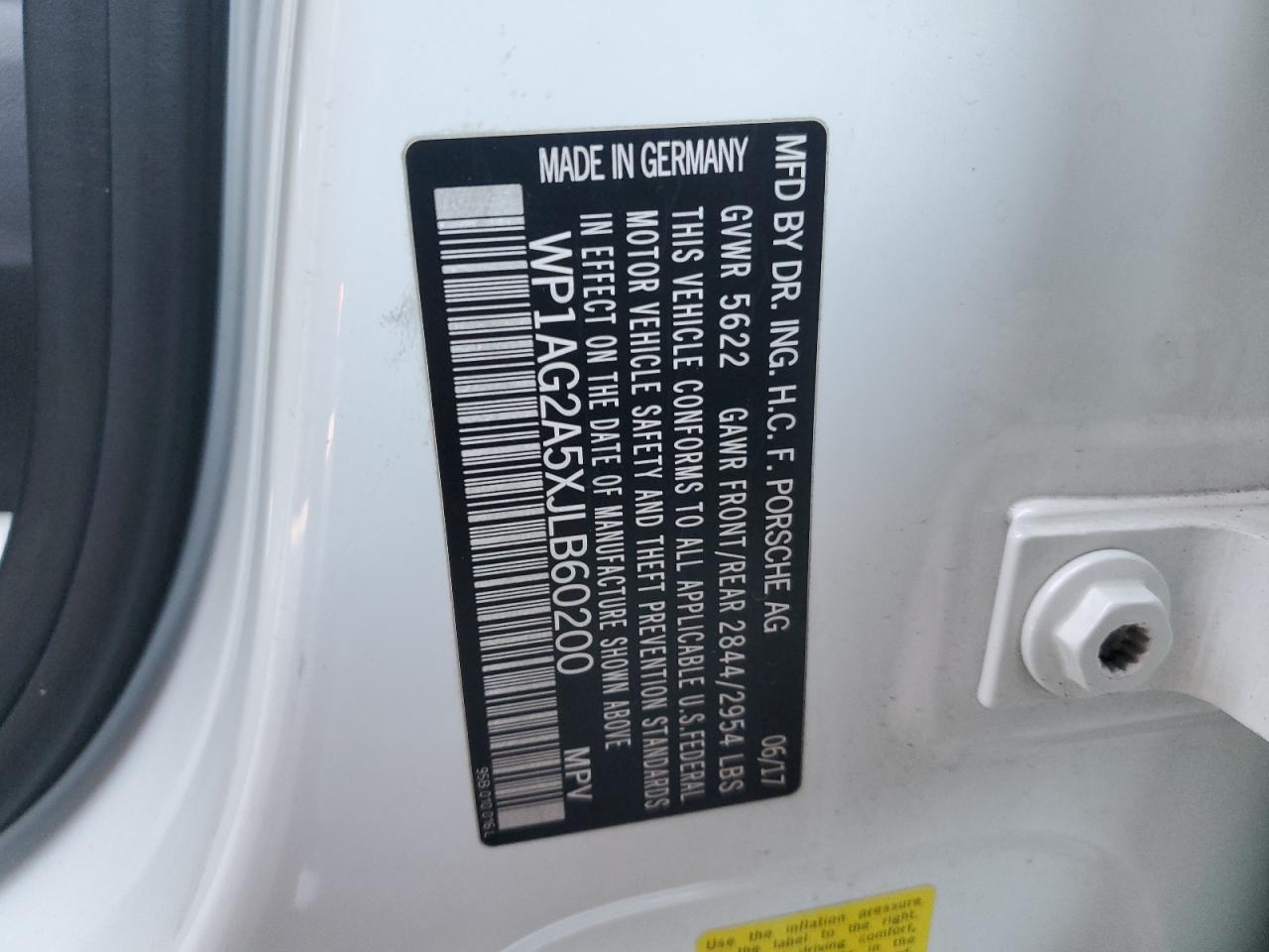 2018 Porsche Macan VIN WP1AG2A5XJLB60200 Copart auction photo, front end damage thumbnail 13