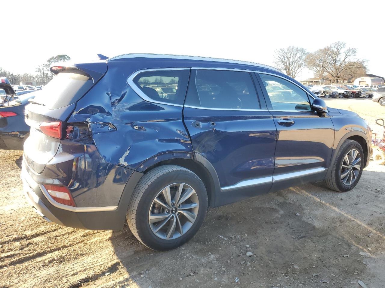 2019 Hyundai Santa Fe VIN 5NMS53AD6KH110647 Copart auction photo, rear end / side damage thumbnail 3