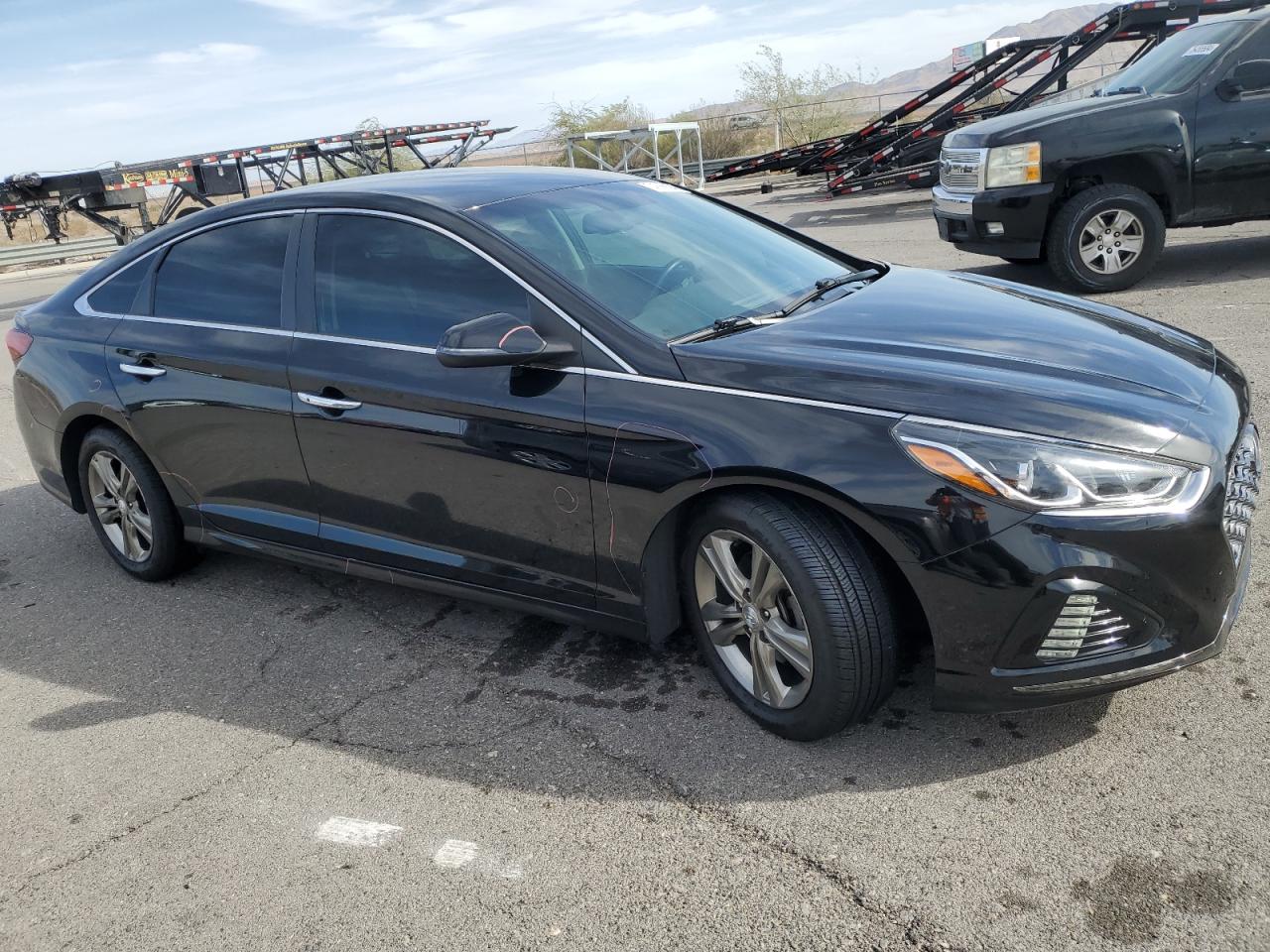 2019 Hyundai Sonata VIN 5NPE34AF8KH753630 Copart auction photo, front end / side damage thumbnail 4