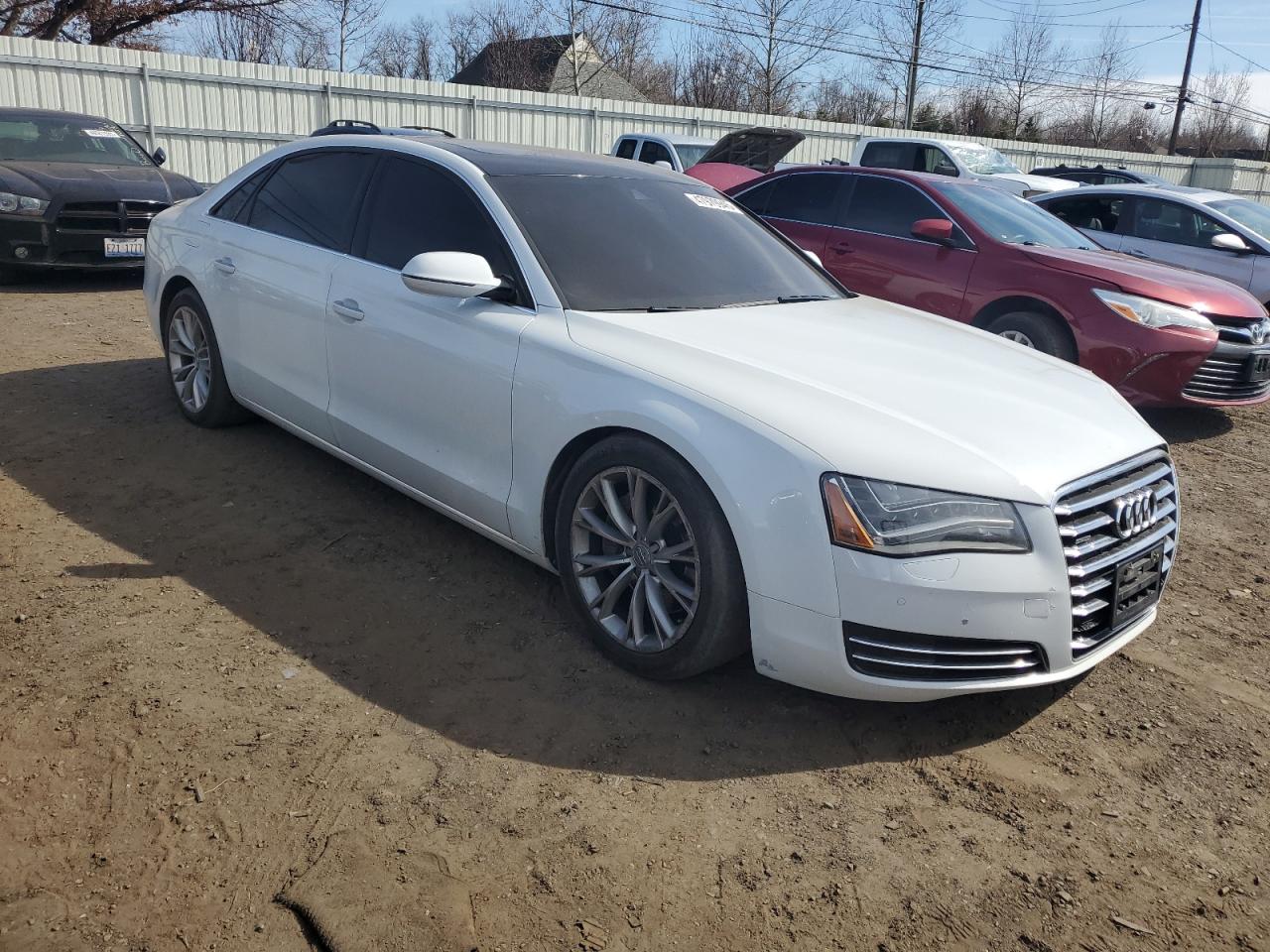 2014 Audi A8 VIN WAURGAFD5EN007438 Copart auction photo, front end damage thumbnail 4