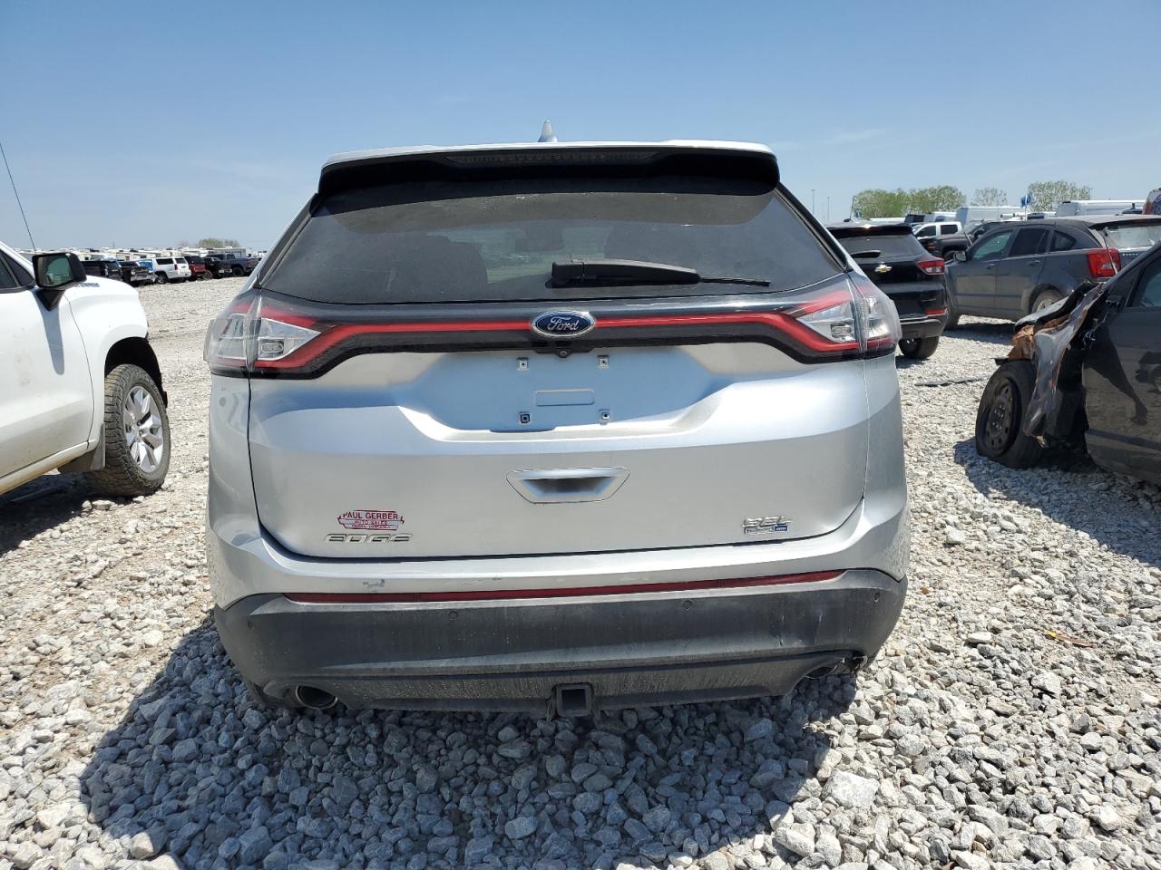 2015 Ford Edge VIN 2FMTK4J96FBC04722 Copart auction photo, front end / hail damage thumbnail 6