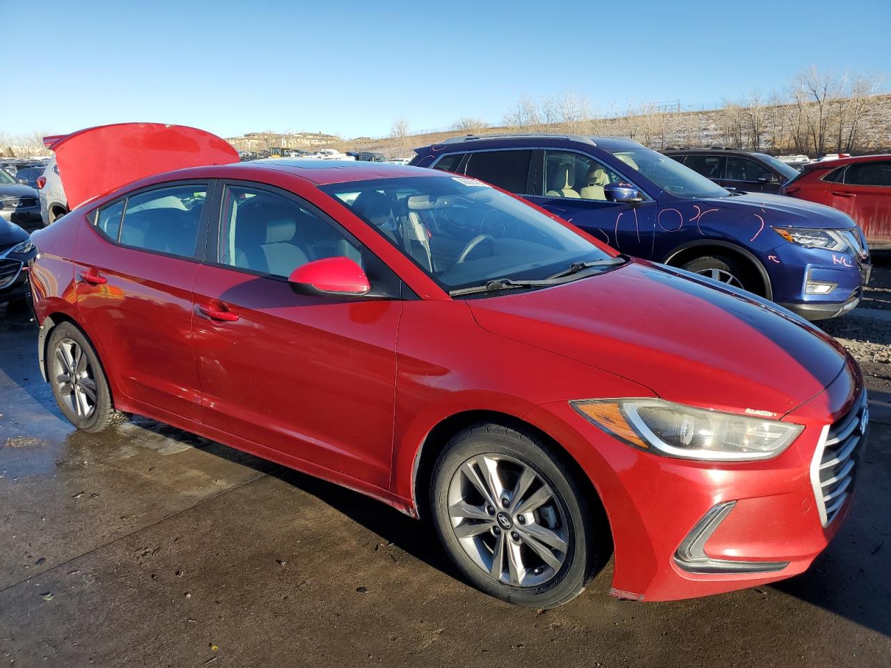2017 Hyundai Elantra VIN KMHD84LF7HU249123 Copart auction photo, rear end / hail damage thumbnail 4
