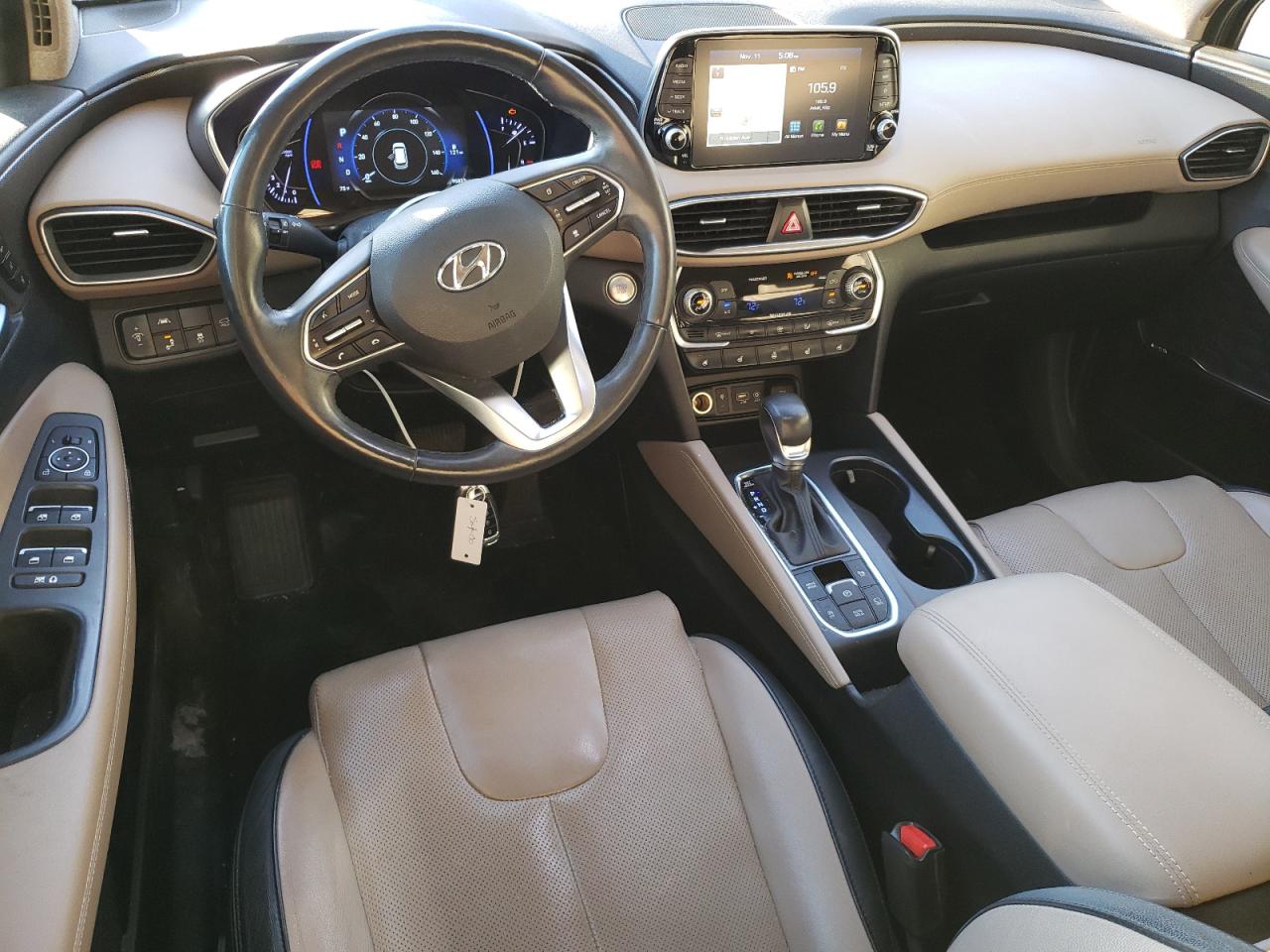 2019 Hyundai Santa Fe VIN 5NMS53AAXKH054041 Copart auction photo, front end / minor dent/scratches damage thumbnail 8