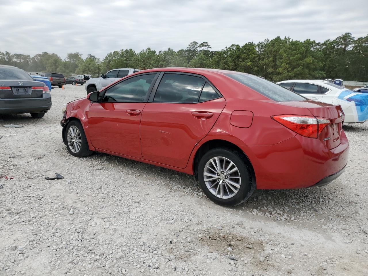 2015 Toyota Corolla VIN 5YFBURHE1FP193730 Copart auction photo, front end / side damage thumbnail 2