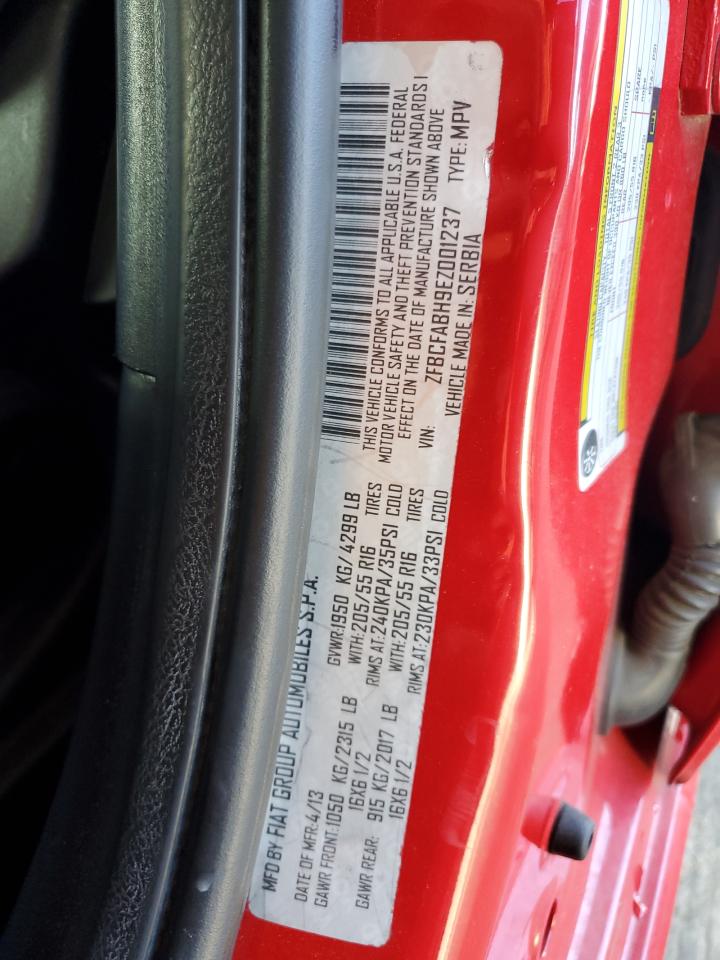 2014 Fiat 500 VIN ZFBCFABH9EZ001237 Copart auction photo, front end damage thumbnail 12