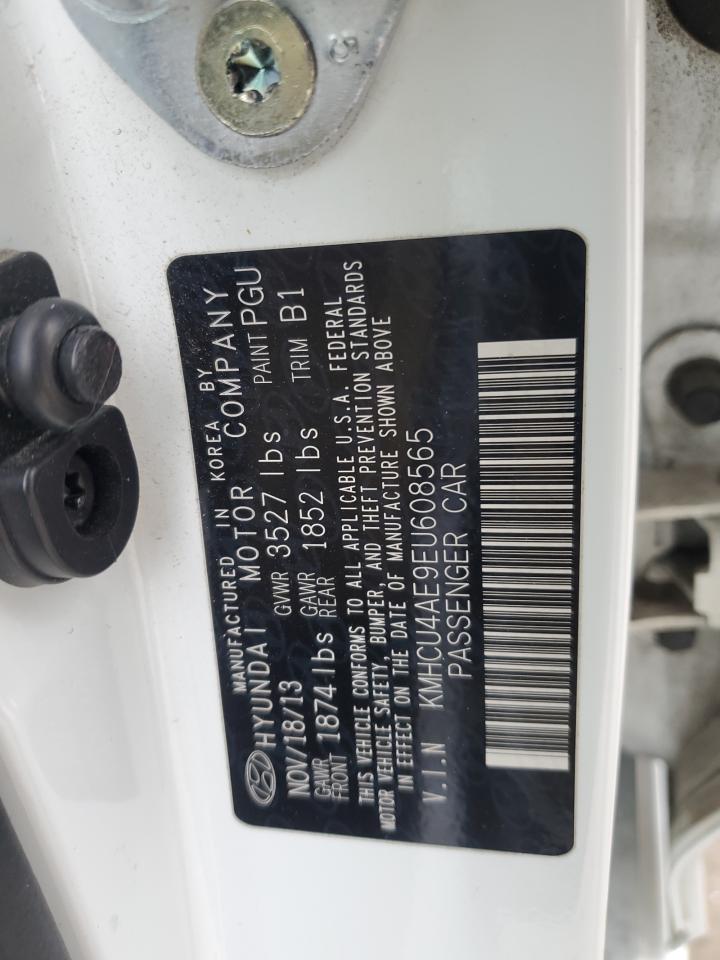 2014 Hyundai Accent VIN KMHCU4AE9EU608565 Copart auction photo, side / rear end damage thumbnail 12