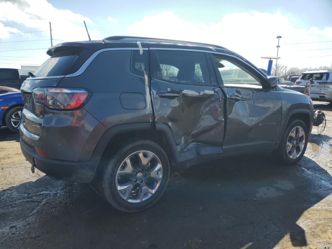 2021 Jeep Compass VIN 3C4NJDCB1MT508865 Copart auction photo, side / front end damage thumbnail 3