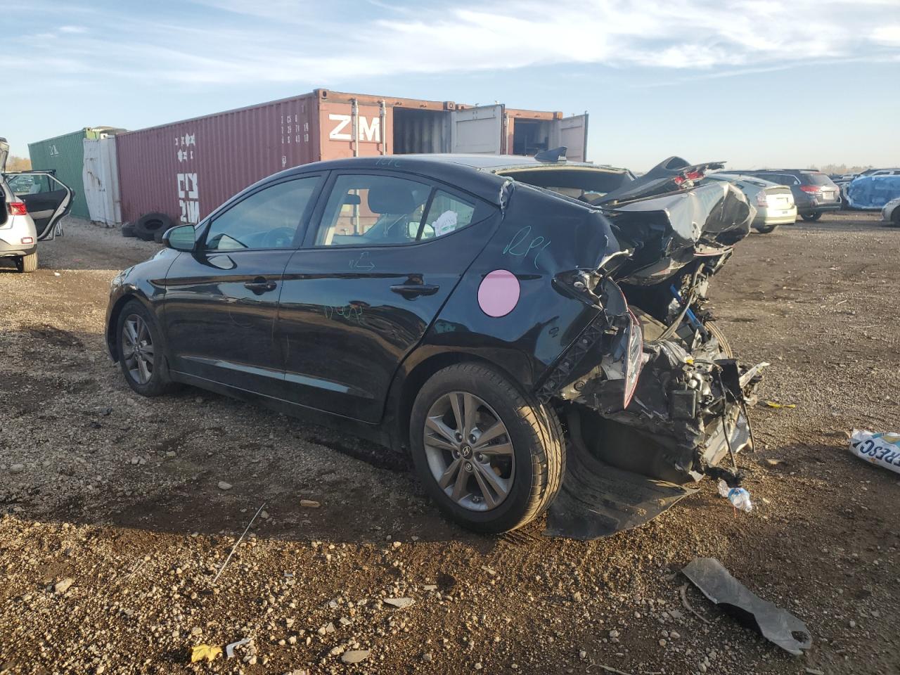 2018 Hyundai Elantra VIN 5NPD84LF3JH385947 Copart auction photo, rear end / minor dent/scratches damage thumbnail 2