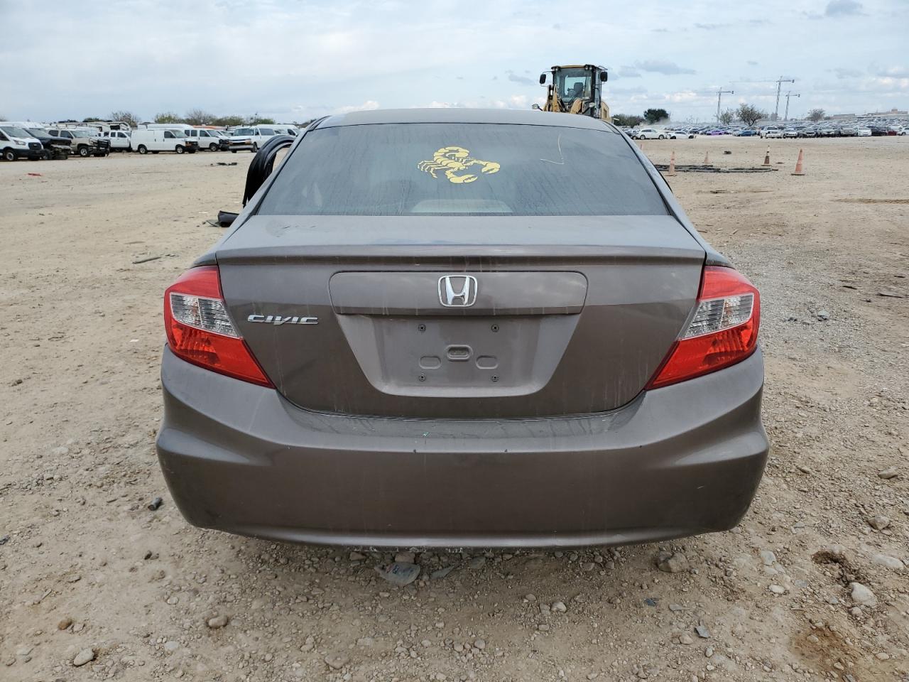 2012 Honda Civic VIN 2HGFB2F57CH601037 Copart auction photo, all over damage thumbnail 6