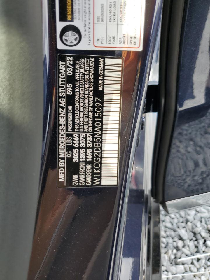2022 Mercedes-Benz EQS VIN W1KCG2DB5NA015097 Copart auction photo, side damage thumbnail 15