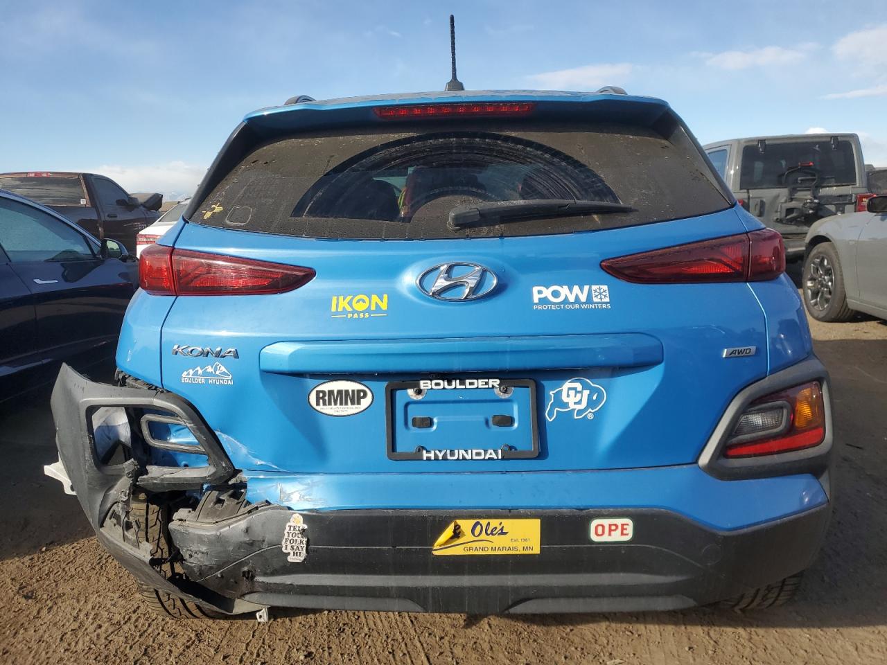 2018 Hyundai Kona VIN KM8K2CAA8JU152223 Copart auction photo, rear end / front end damage thumbnail 6