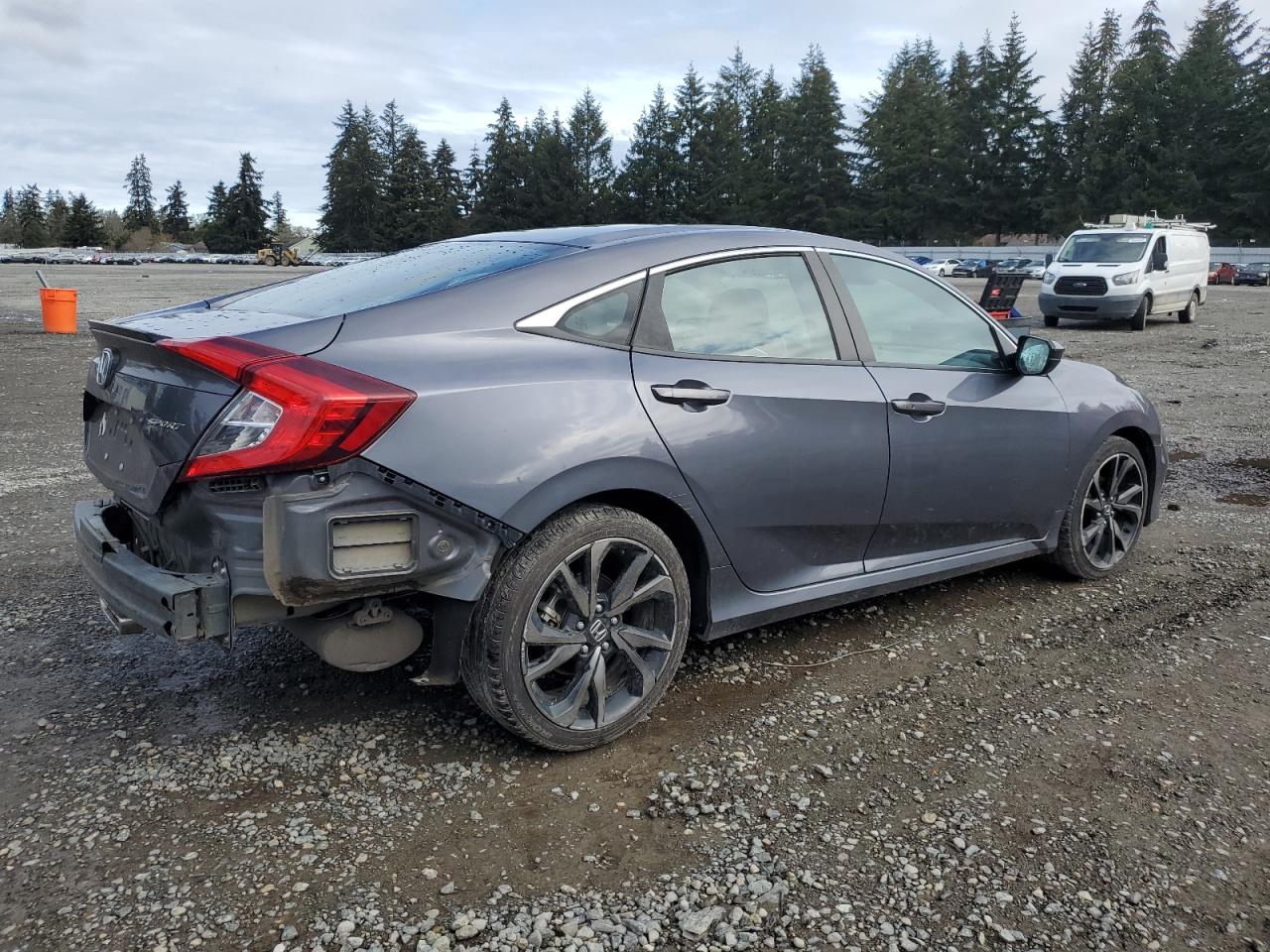 2021 Honda Civic VIN 2HGFC2F88MH560054 Copart auction photo, rear end / side damage thumbnail 3