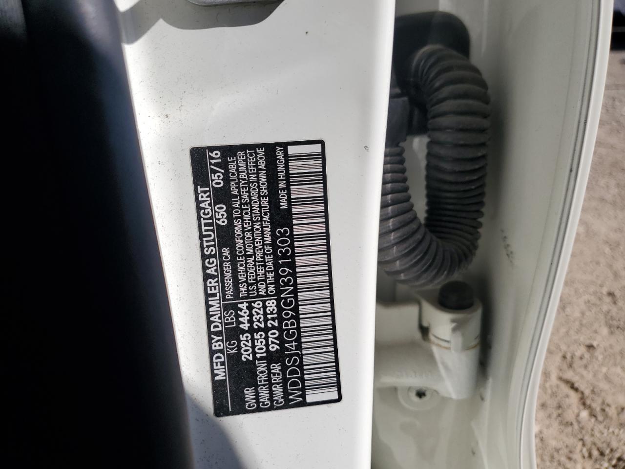2016 Mercedes-Benz CLA-klasse VIN WDDSJ4GB9GN391303 Copart auction photo, mechanical damage thumbnail 12