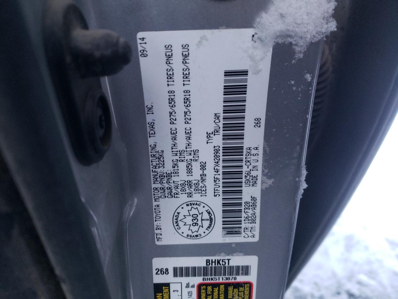 2015 Toyota Tundra VIN 5TFUY5F14FX420903 Copart auction photo, front end damage thumbnail 12