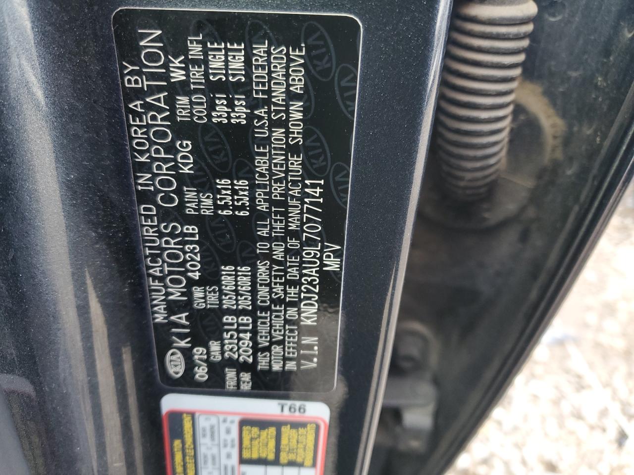 2020 KIA Soul VIN KNDJ23AU9L7077141 Copart auction photo, front end damage thumbnail 16