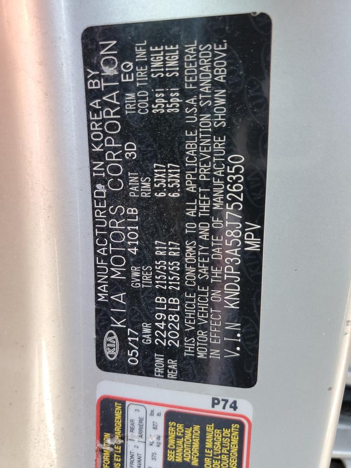 2018 KIA Soul VIN KNDJP3A58J7526350 Copart auction photo, front end damage thumbnail 13