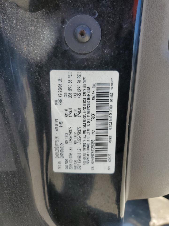 2006 Dodge RAM VIN 3D7KR28C56G236193 Copart auction photo, front end damage thumbnail 13