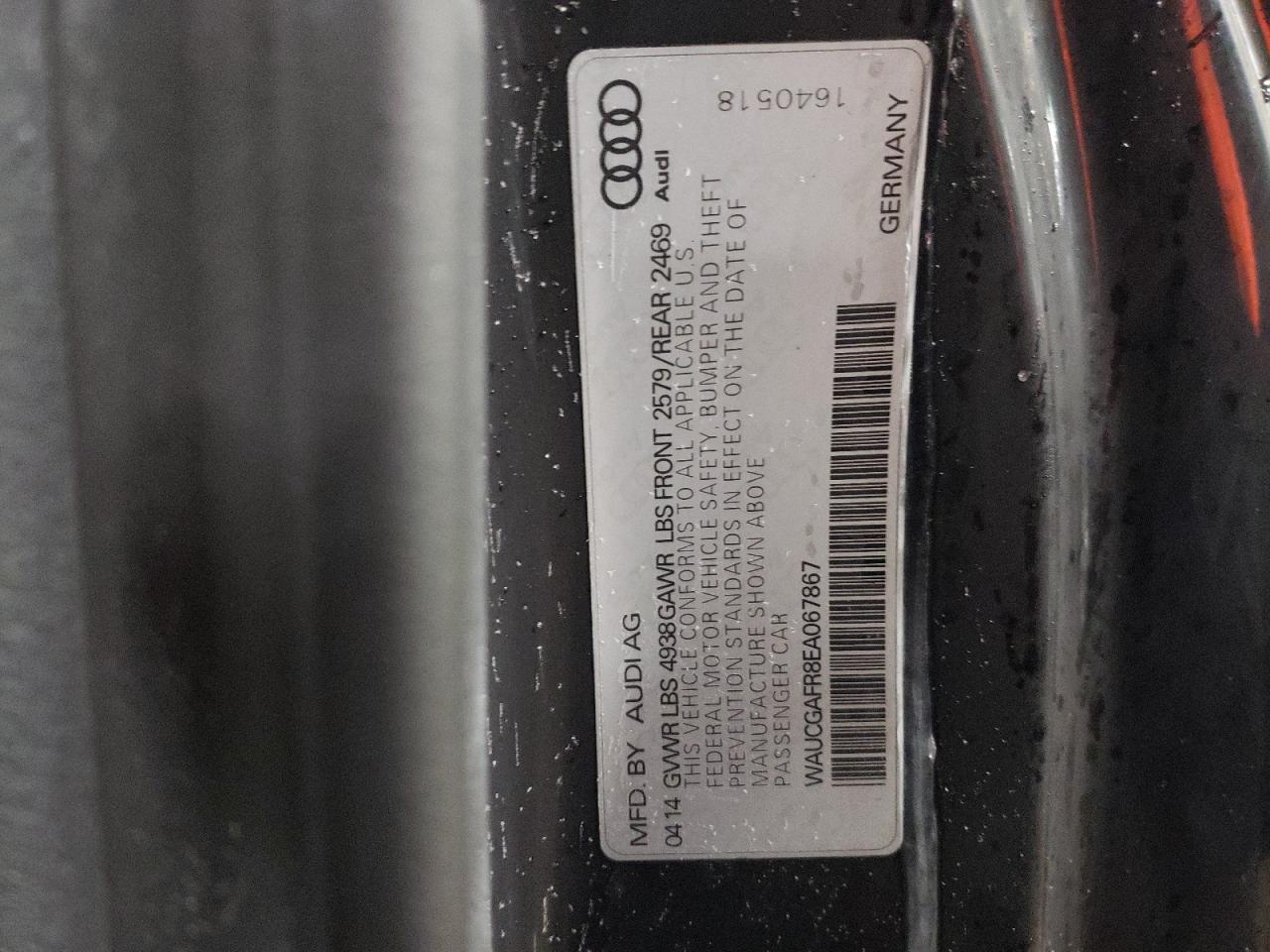2014 Audi RS5 VIN WAUCGAFR8EA067867 Copart auction photo, rear end / side damage thumbnail 12