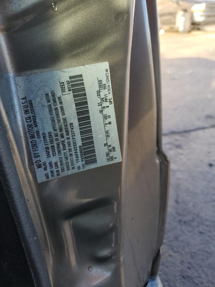 2001 Ford Mustang VIN 1FAFP42XX1F237428 Copart auction photo, front end / rear end damage thumbnail 12
